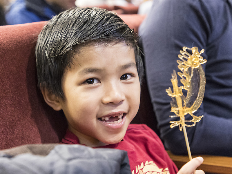 A young participant in a previous Lunar New Year celebration