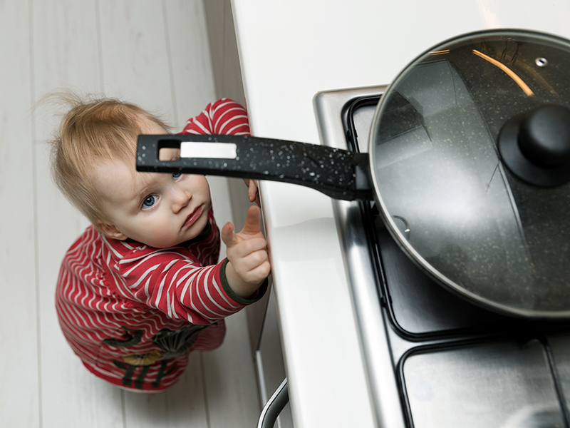 Toddler reaching for hot pan - Kid Safe DC