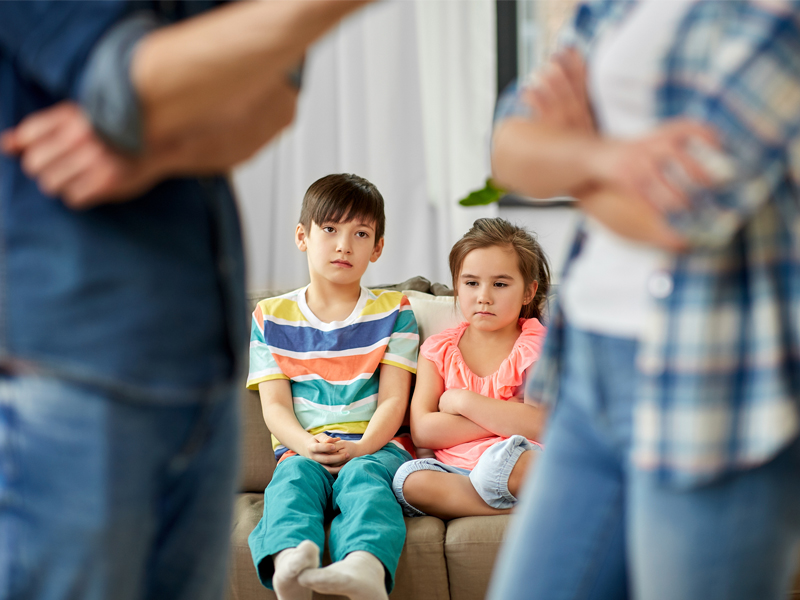 arguing in front of our children