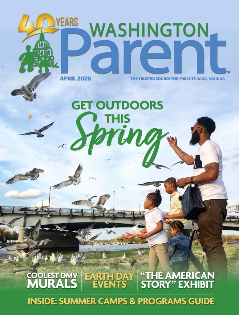 Washington Parent April 2026 magazine cover — Get Outdoors This Spring