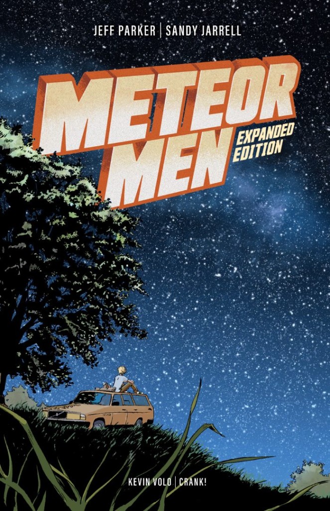 Cover of Meteor Men by Jeff Parker and Sandy Jarrell, a sci-fi meteor shower graphic novel for teens
